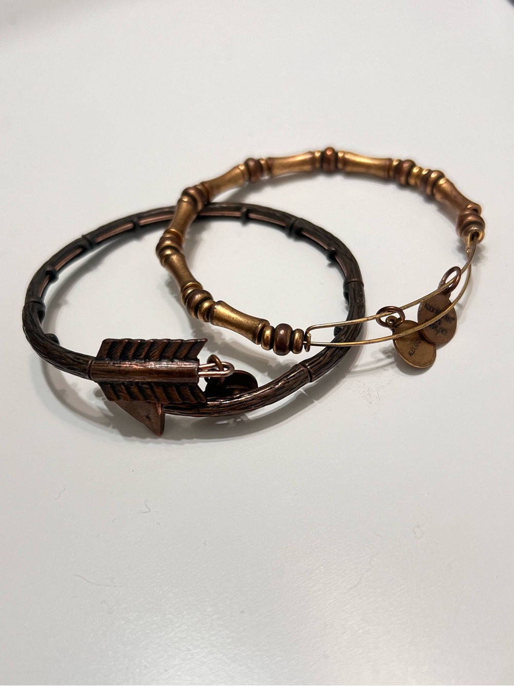Alex and Ani Copper and Gold Tone Stackable Bracelets